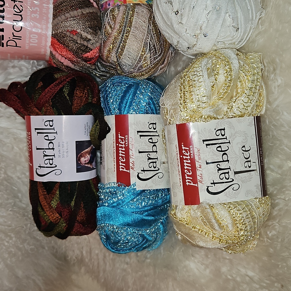 Starbella Lace And others ** Yarn/Lace Lot Of 6 - Picture 2 of 10